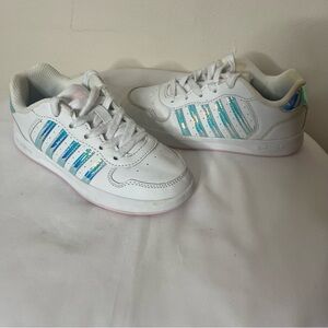 Kids K~Swiss City‎ Court White Leather Low Top Lace Up Sneakers Sz 13